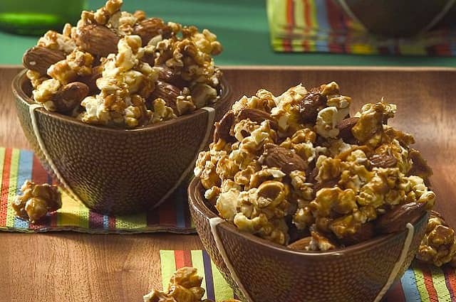 Caramel Almond Popcorn Clusters