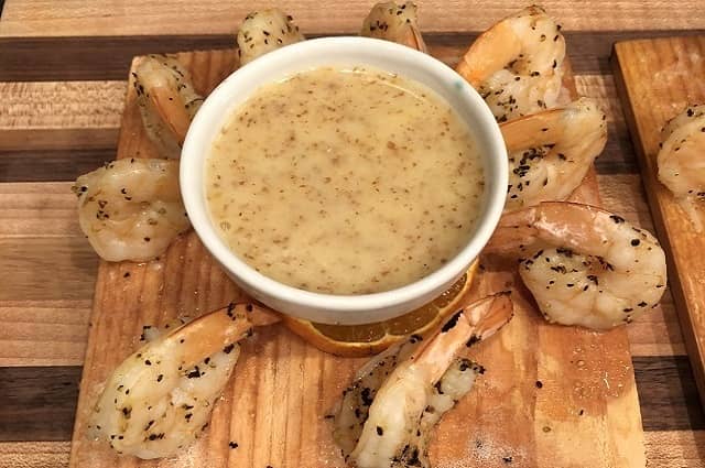 Planked Lemon Pepper Shrimp