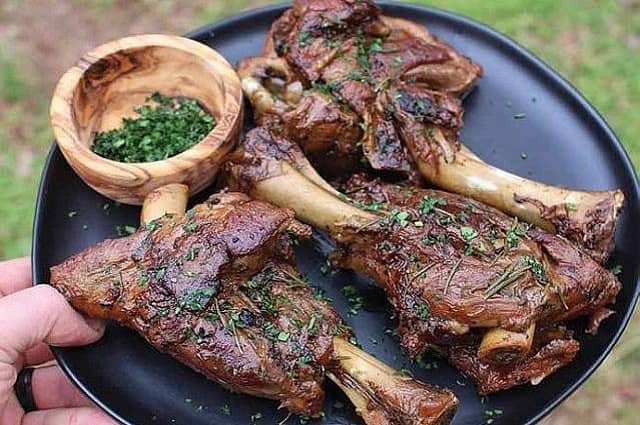 Beer and Herb Braised Lamb Shanks