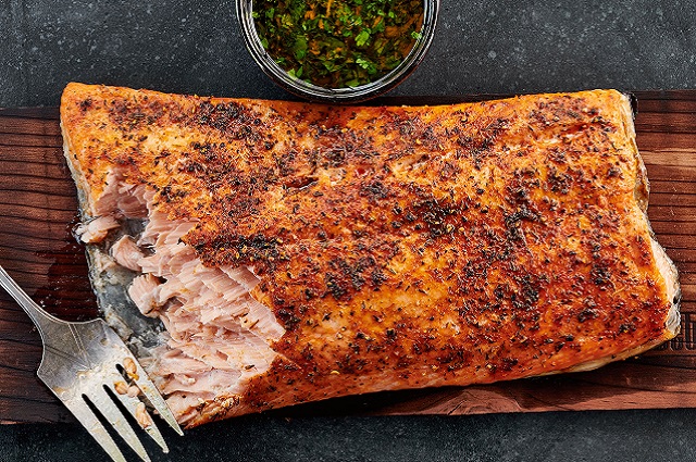 Planked Salmon with Gremolata