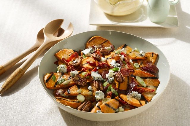 Grilled Sweetpotato Salad & Hot Bacon Dressing