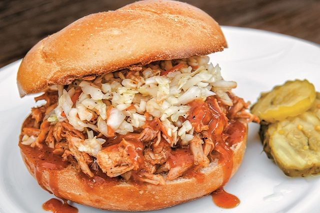 Pulled Chicken Sandwich with Carolina Slaw