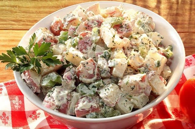 Red White and Blue Potato Salad