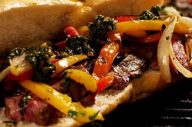 Grilled Skirt Steak Chimichurri Sandwiches