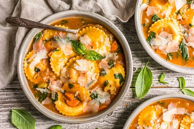 Four Cheese Ravioli Soup
