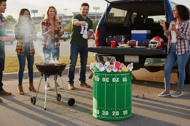 Portable Football Trash Can